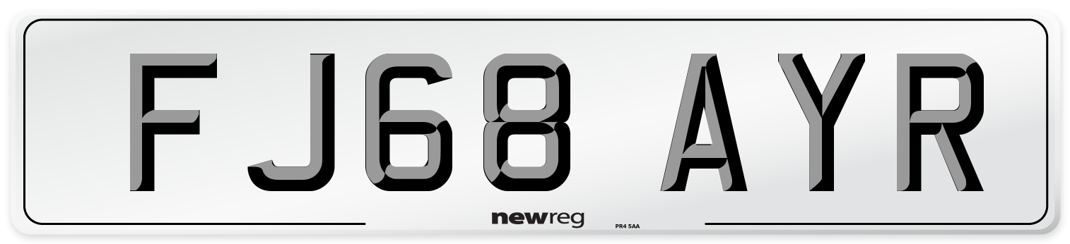 FJ68 AYR Number Plate from New Reg
